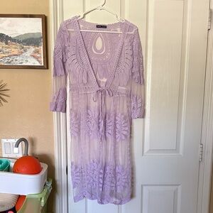 SHEIN Lavender Lace Robe